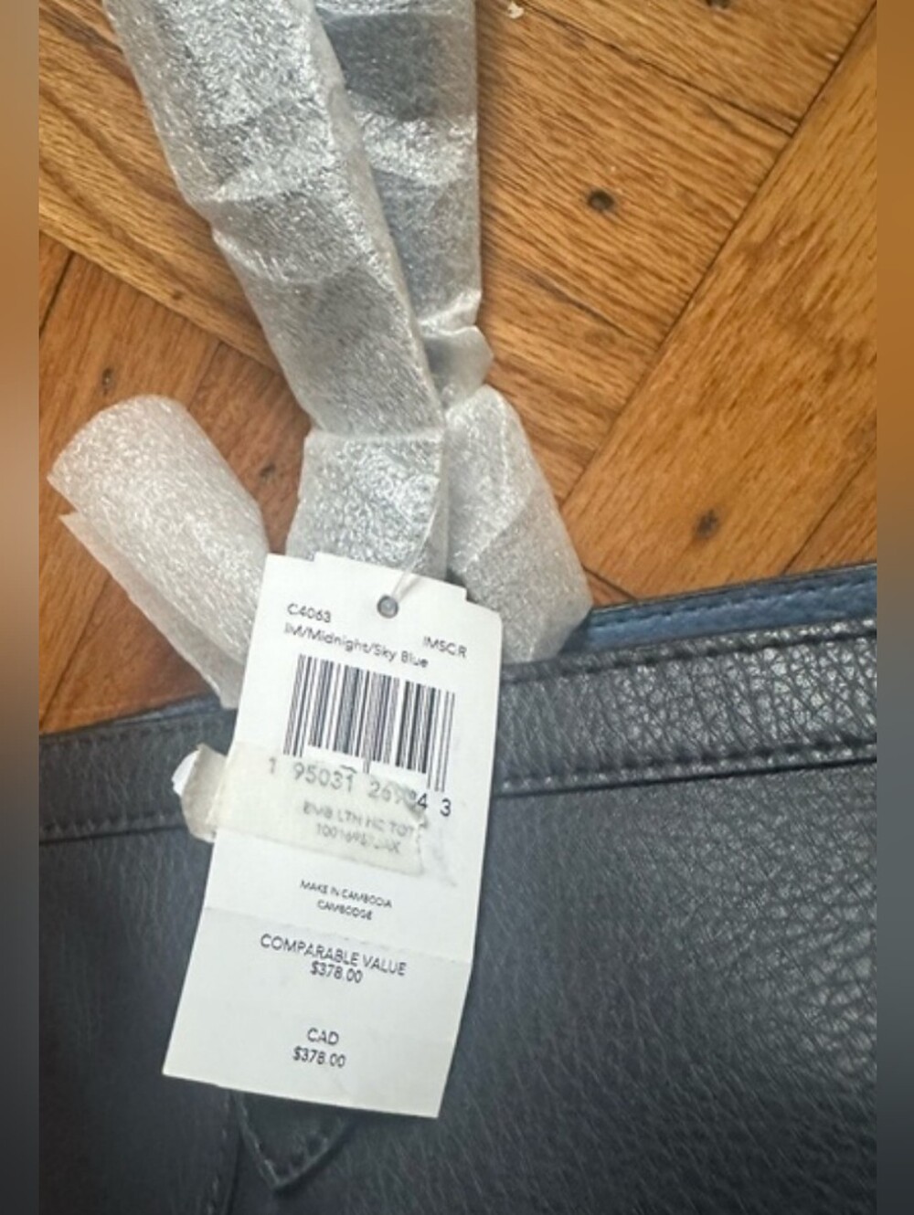 Coach C4063 Reversible City Tote Midnight Sky Blue Pebble Leather Shoulder Bag - Picture 7 of 7